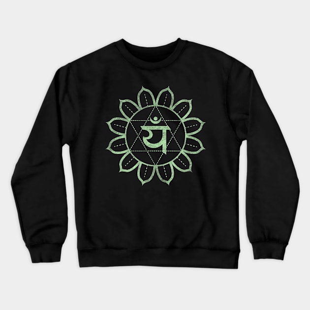 Heart Chakra Anahata Tantra Mantra Yoga Sacred Symbol Vedas Crewneck Sweatshirt by JaydeMargulies